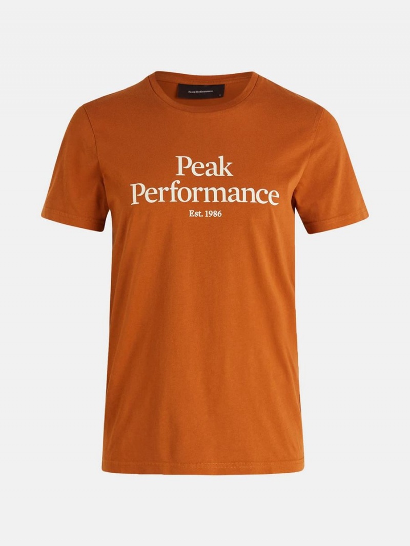 Peak Performance Original Men\'s T-Shirt Orange | OBC32-238