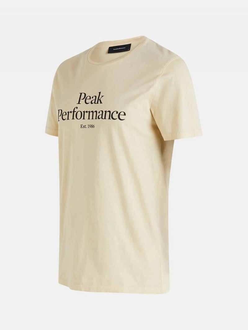 Peak Performance Original Men's T-Shirt Yellow | QFC20-922