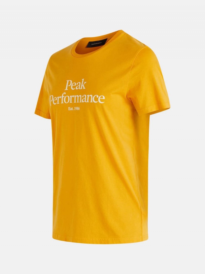 Peak Performance Original Men's T-Shirt Yellow | FMJ90-020