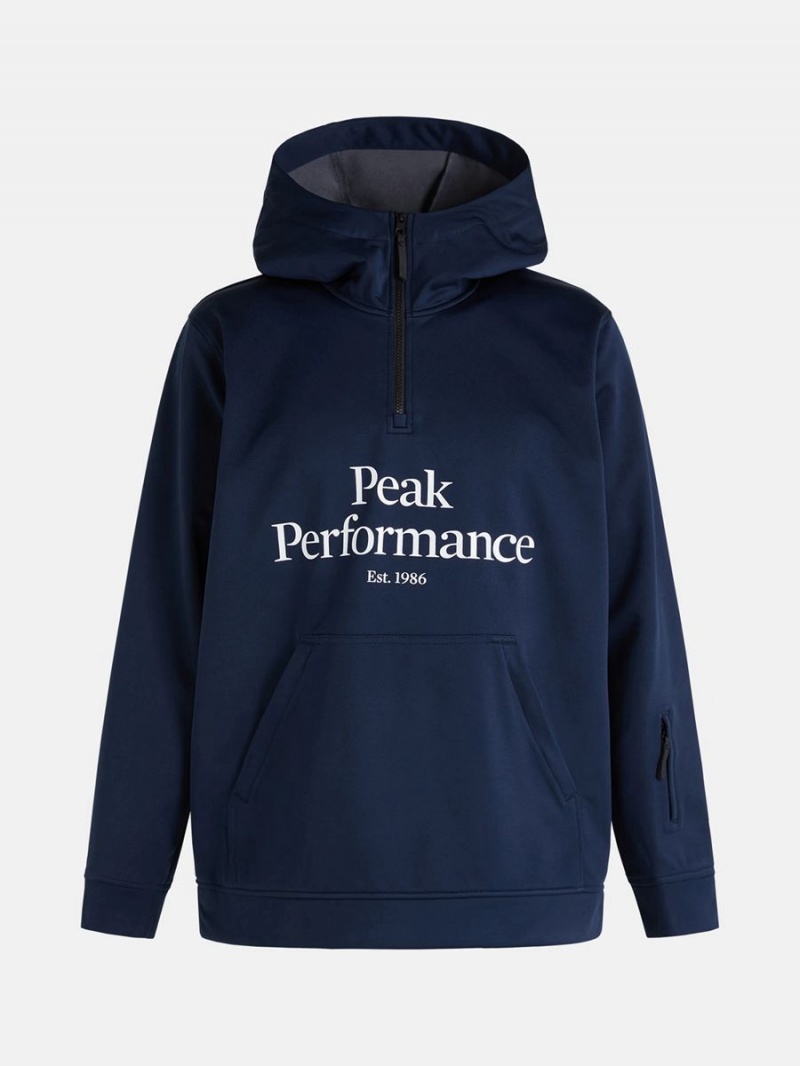 Peak Performance Original Ski Softshell Hood Men's Ski Jacket Navy | OQZ33-277