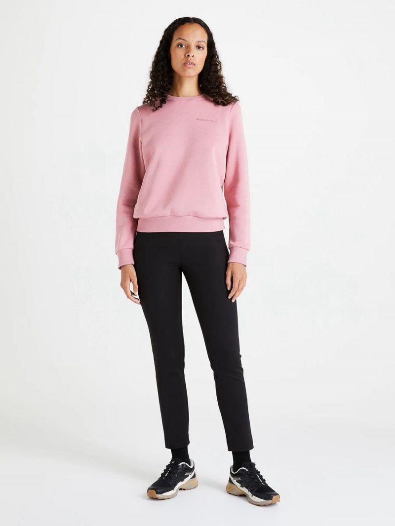 Peak Performance Original Small Logo Crew Women's Sweatshirt Pink | YTR15-490