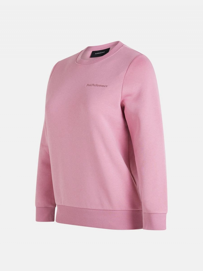 Peak Performance Original Small Logo Crew Women's Sweatshirt Pink | YTR15-490