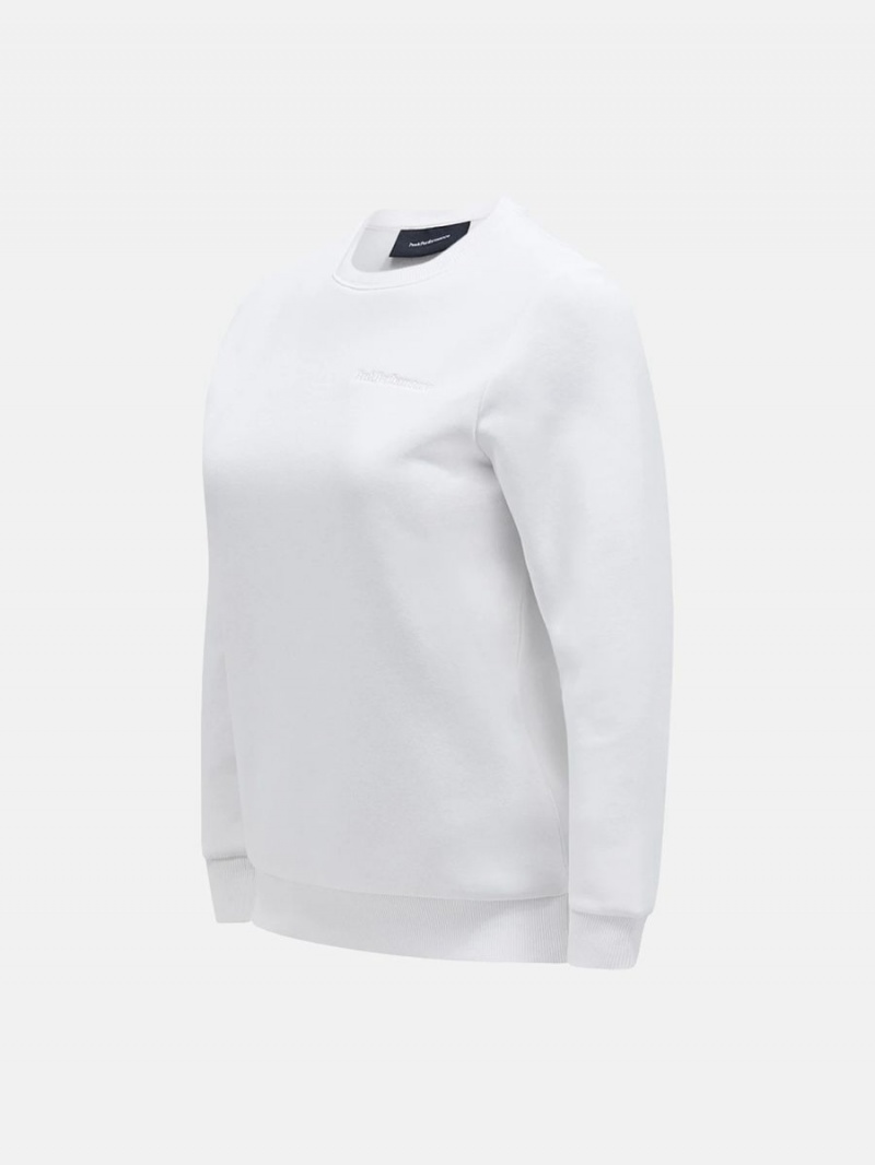 Peak Performance Original Small Logo Crew Women's Sweatshirt White | LEM67-936