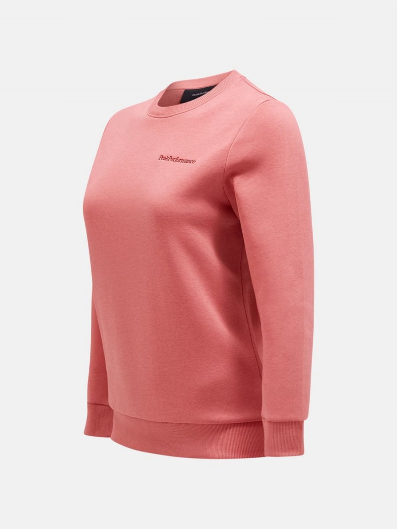 Peak Performance Original Small Logo Crew Women's Sweatshirt Pink | QIL02-401