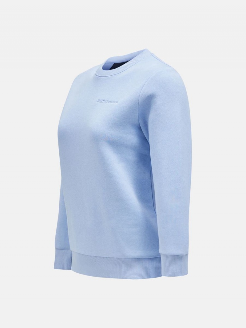 Peak Performance Original Small Logo Crew Women's Sweatshirt Blue | LPP56-123