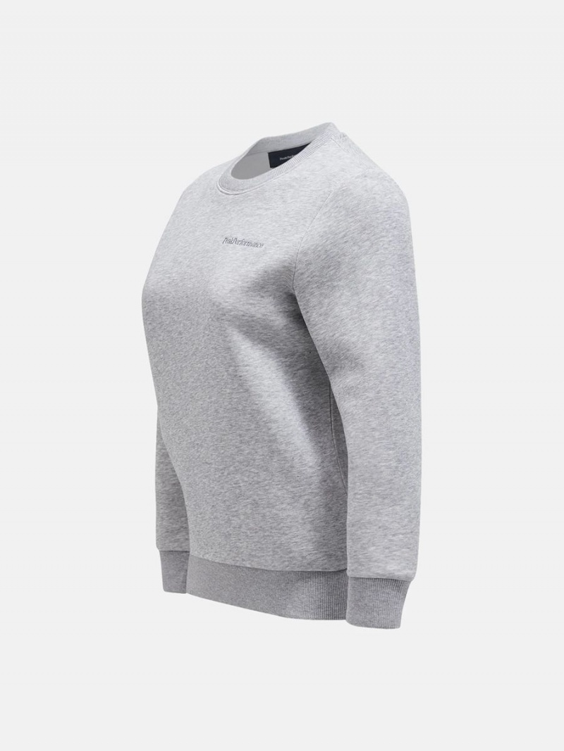 Peak Performance Original Small Logo Crew Women's Sweatshirt Grey | MCV42-927