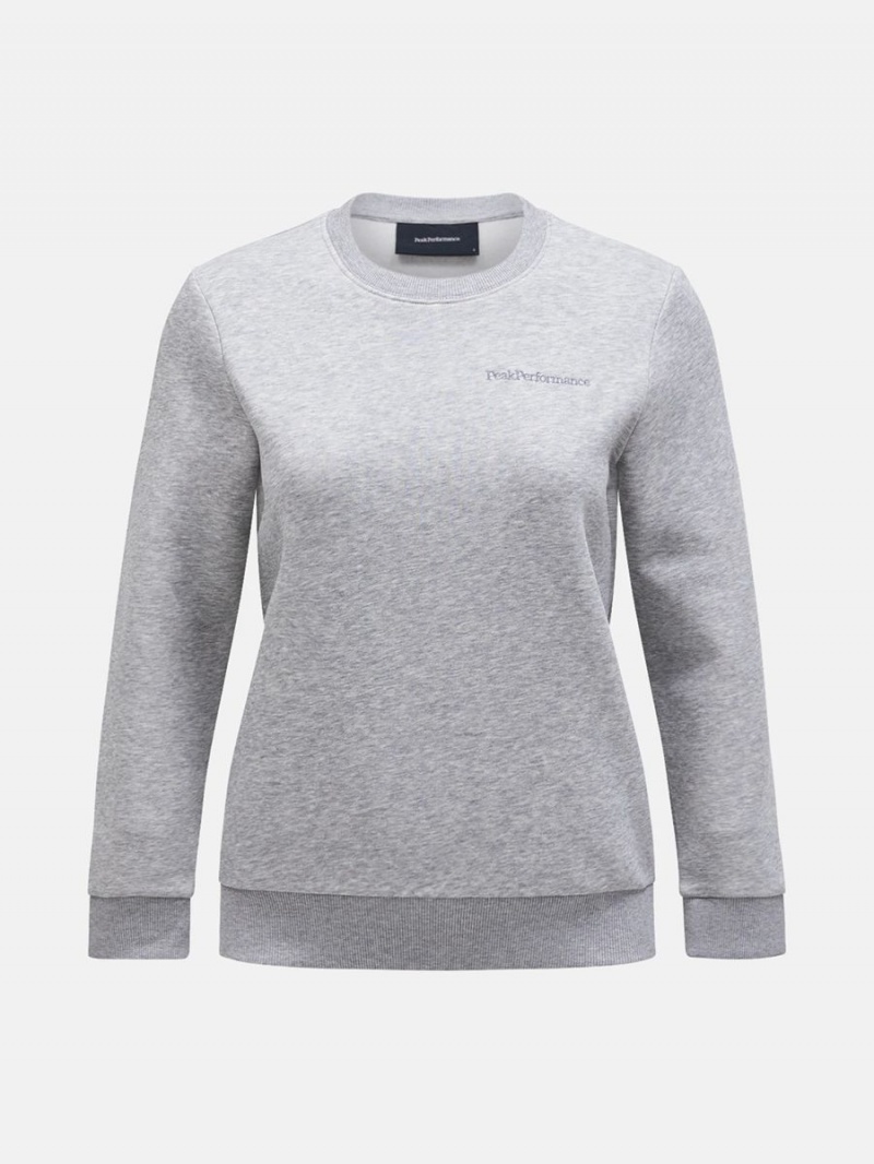 Peak Performance Original Small Logo Crew Women\'s Sweatshirt Grey | MCV42-927