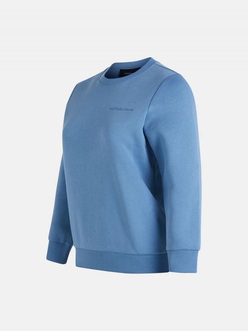 Peak Performance Original Small Logo Crew Women's Sweatshirt Blue | MCJ86-112