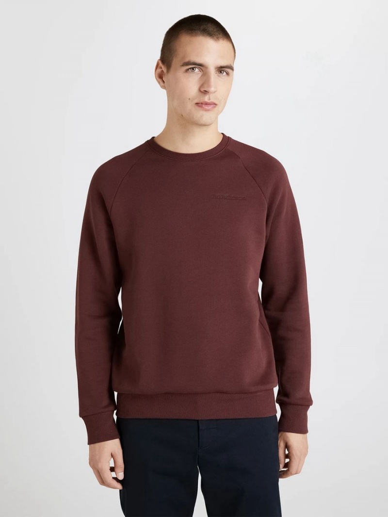 Peak Performance Original Small Logo Crew Men's Sweatshirt Burgundy | LWA78-499