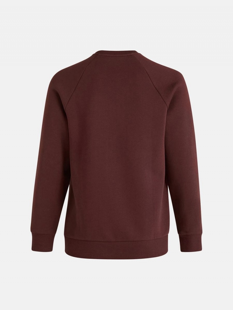 Peak Performance Original Small Logo Crew Men's Sweatshirt Burgundy | LWA78-499