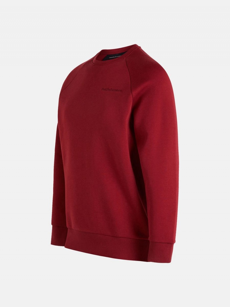 Peak Performance Original Small Logo Crew Men's Sweatshirt Red | FYF96-541