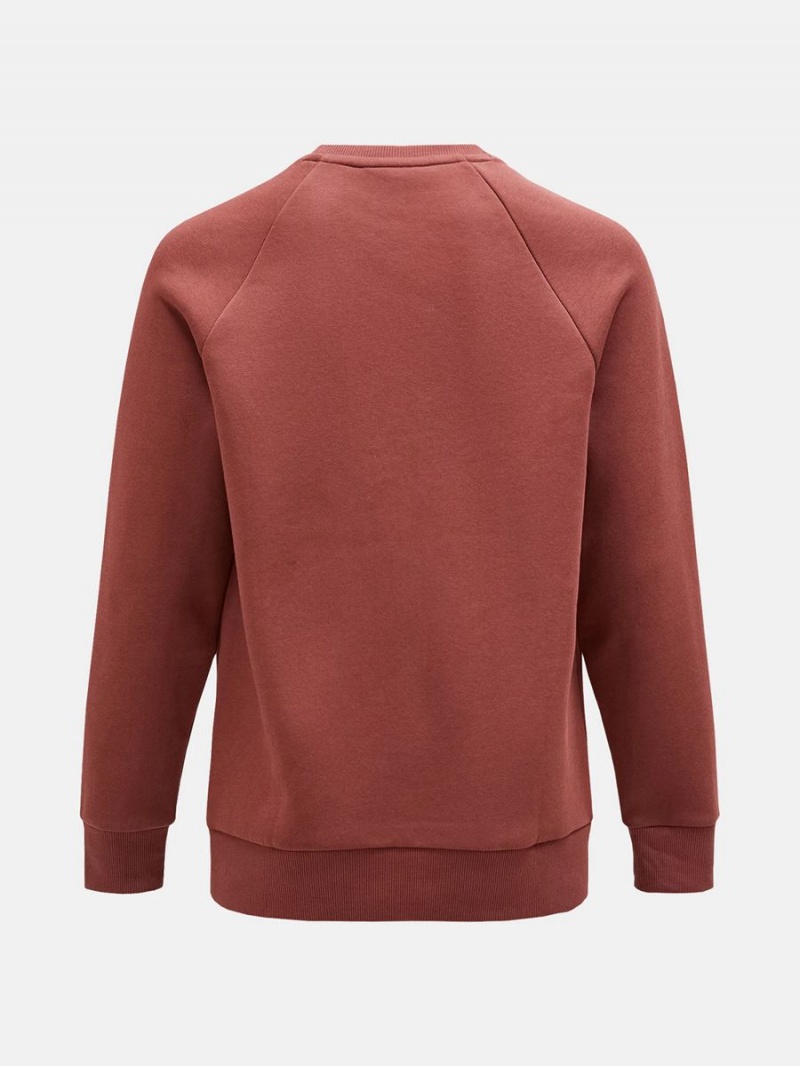 Peak Performance Original Small Logo Crew Men's Sweatshirt Burgundy | ALF24-161