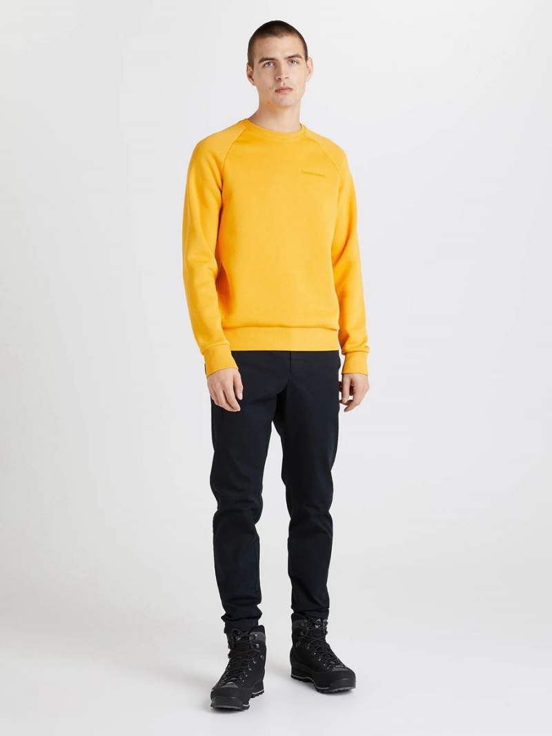 Peak Performance Original Small Logo Crew Men's Sweatshirt Yellow | ZRX30-034