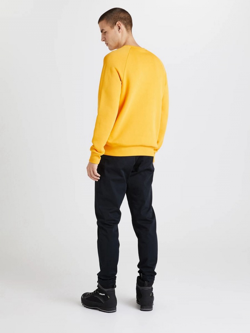 Peak Performance Original Small Logo Crew Men's Sweatshirt Yellow | ZRX30-034