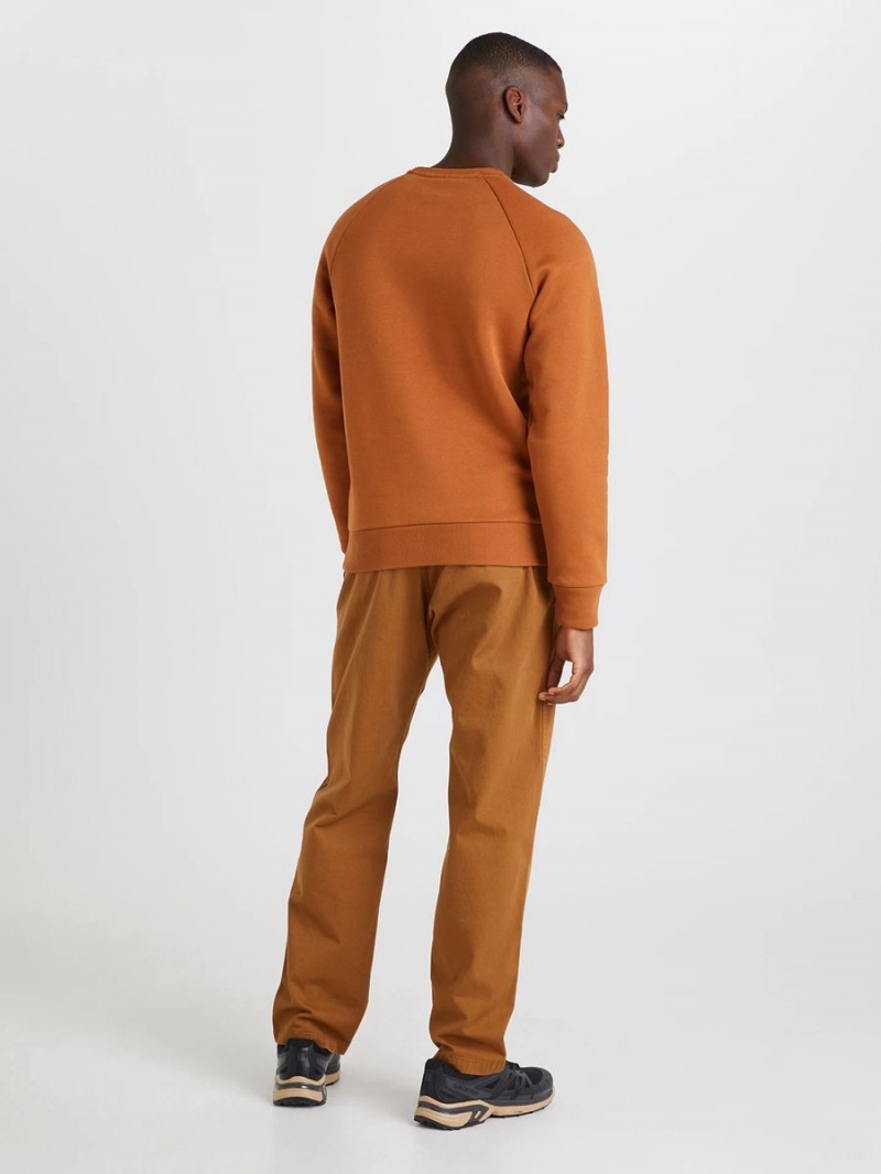 Peak Performance Original Small Logo Crew Men's Sweatshirt Orange | TVT03-883