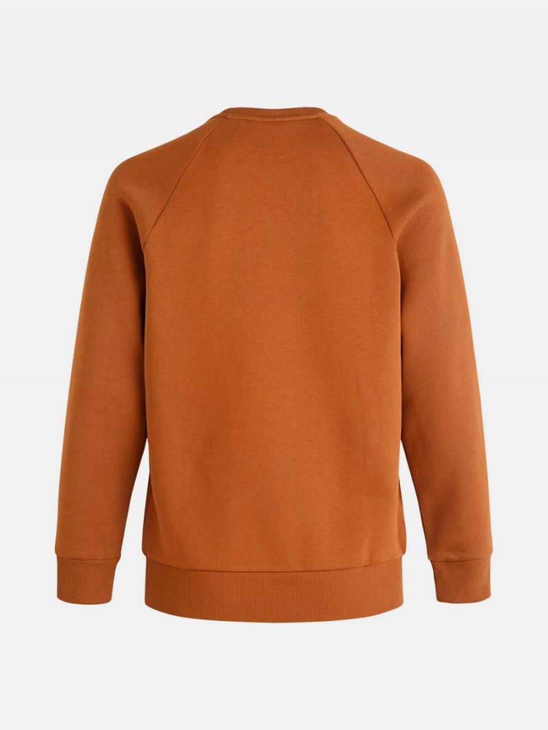 Peak Performance Original Small Logo Crew Men's Sweatshirt Orange | TVT03-883