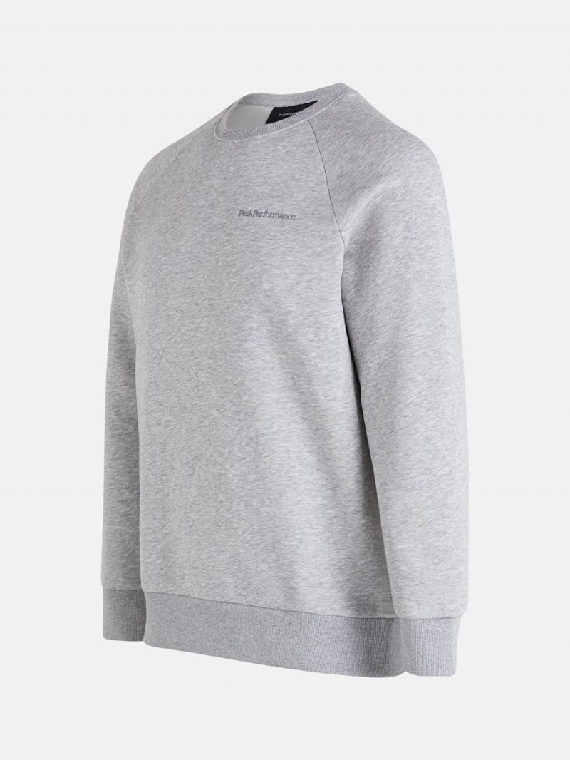 Peak Performance Original Small Logo Crew Men's Sweatshirt Grey | WMN03-268