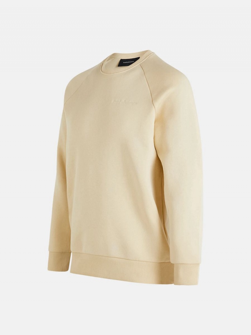 Peak Performance Original Small Logo Crew Men's Sweatshirt Yellow | KQA54-001