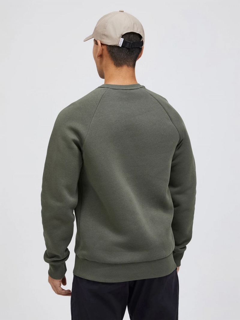 Peak Performance Original Small Logo Crew Men's Sweatshirt Green | CHB85-420