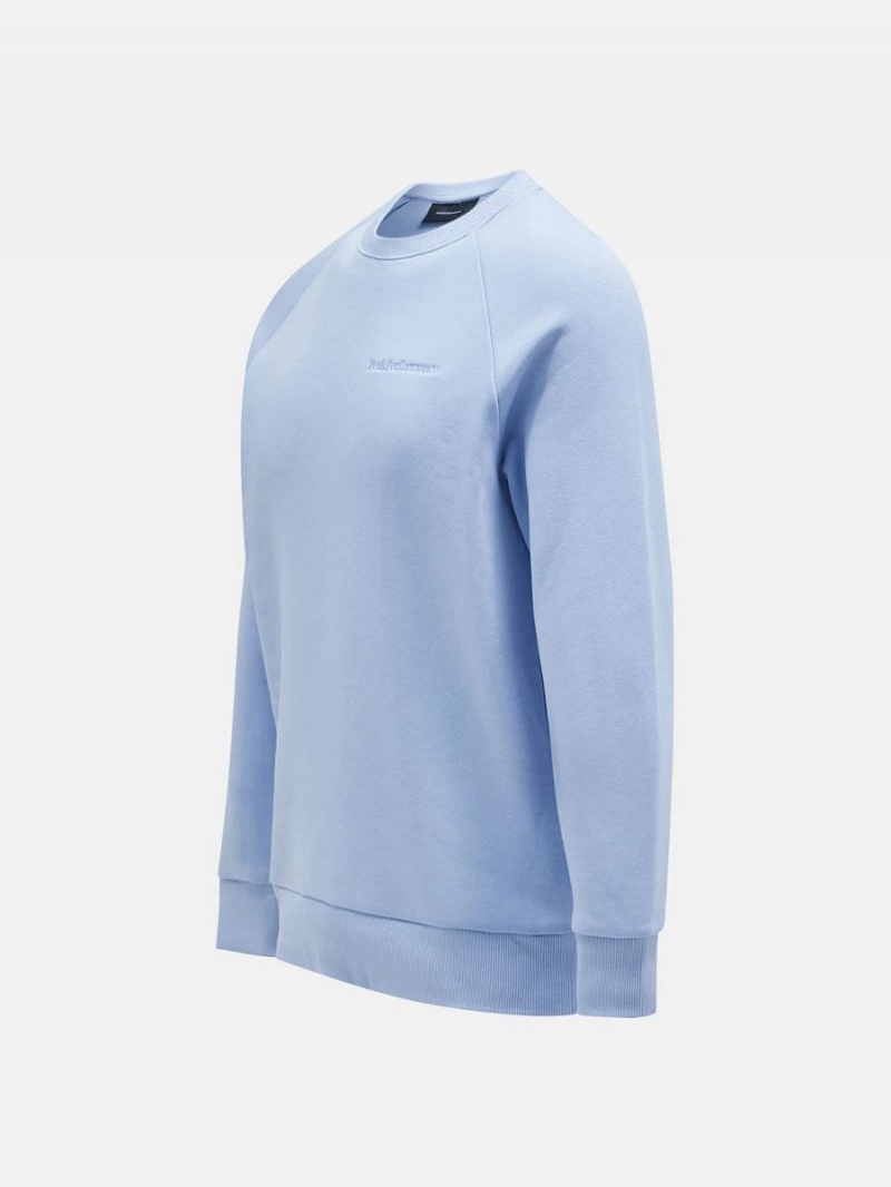 Peak Performance Original Small Logo Crew Men's Sweatshirt Blue | VKM54-010