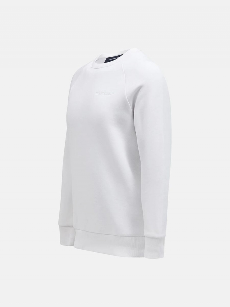 Peak Performance Original Small Logo Crew Men's Sweatshirt White | WEQ08-356