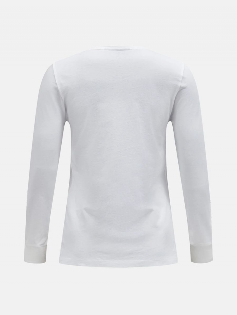 Peak Performance Original Small Logo Long Sleeve Women's T-Shirt White | OZR16-262