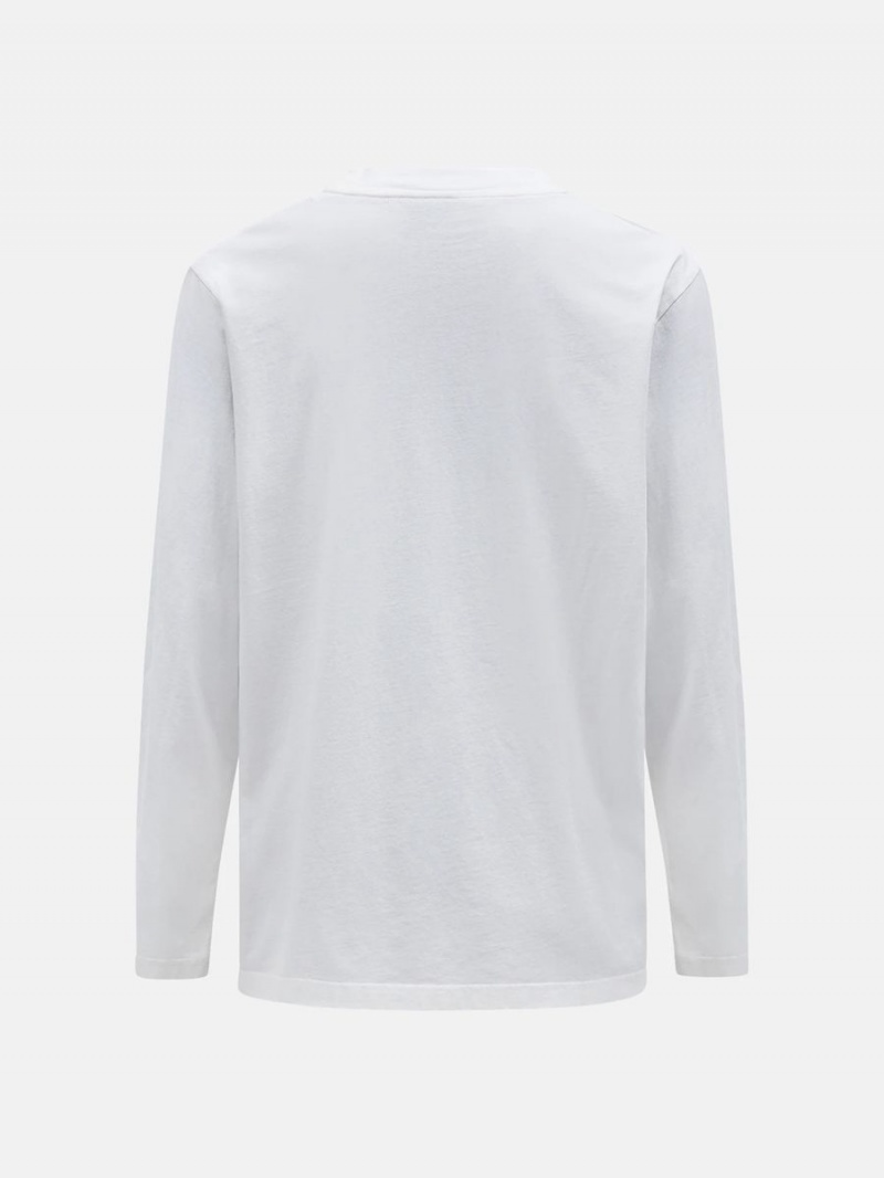 Peak Performance Original Small Logo Long Sleeve Men's T-Shirt White | DFX99-939