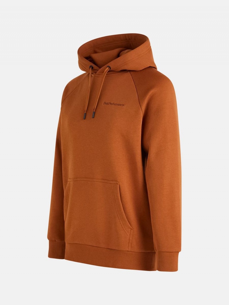 Peak Performance Original Small Logo Men's Hoodie Orange | JKC53-811