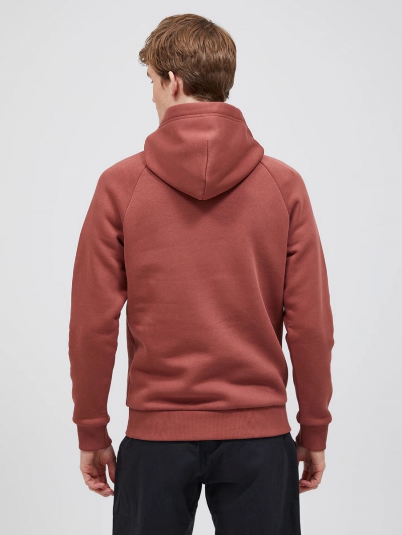 Peak Performance Original Small Logo Men's Hoodie Burgundy | ODO31-471