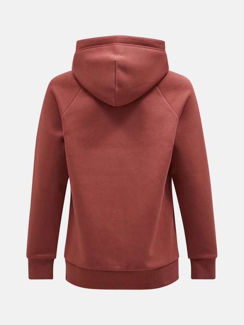 Peak Performance Original Small Logo Men's Hoodie Burgundy | ODO31-471