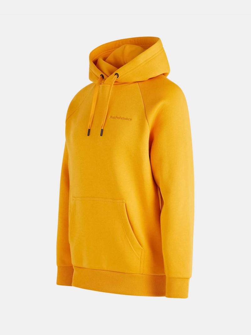 Peak Performance Original Small Logo Men's Hoodie Yellow | WJO68-004