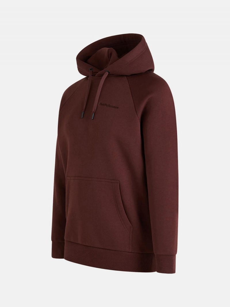 Peak Performance Original Small Logo Men's Hoodie Burgundy | OKL00-729