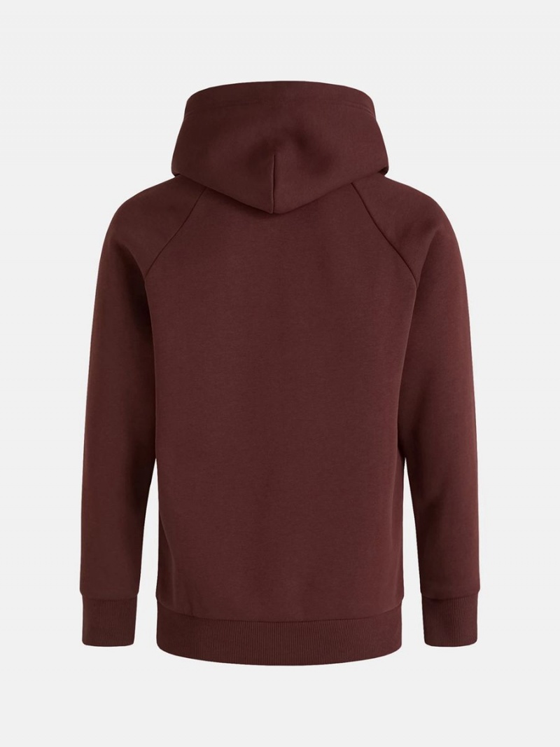 Peak Performance Original Small Logo Men's Hoodie Burgundy | OKL00-729