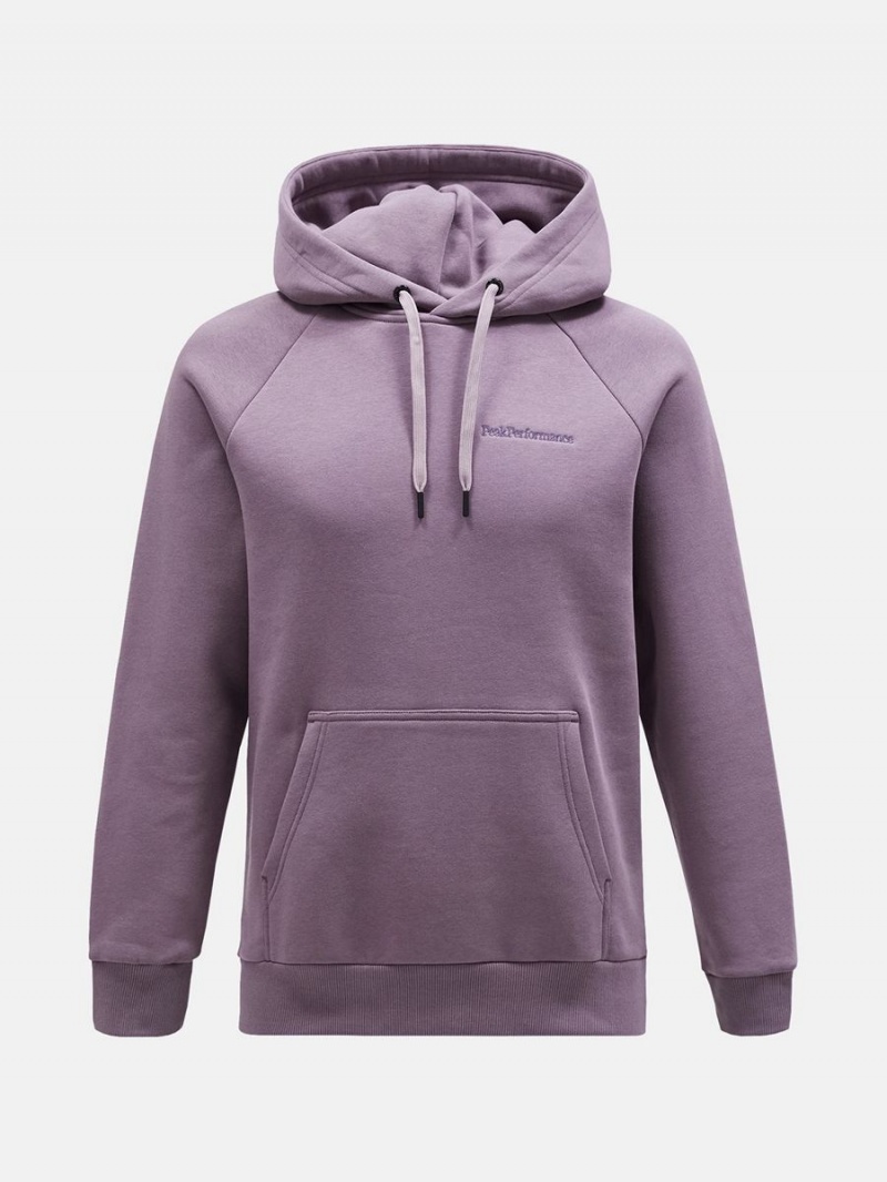 Peak Performance Original Small Logo Men\'s Hoodie Purple | COE25-172