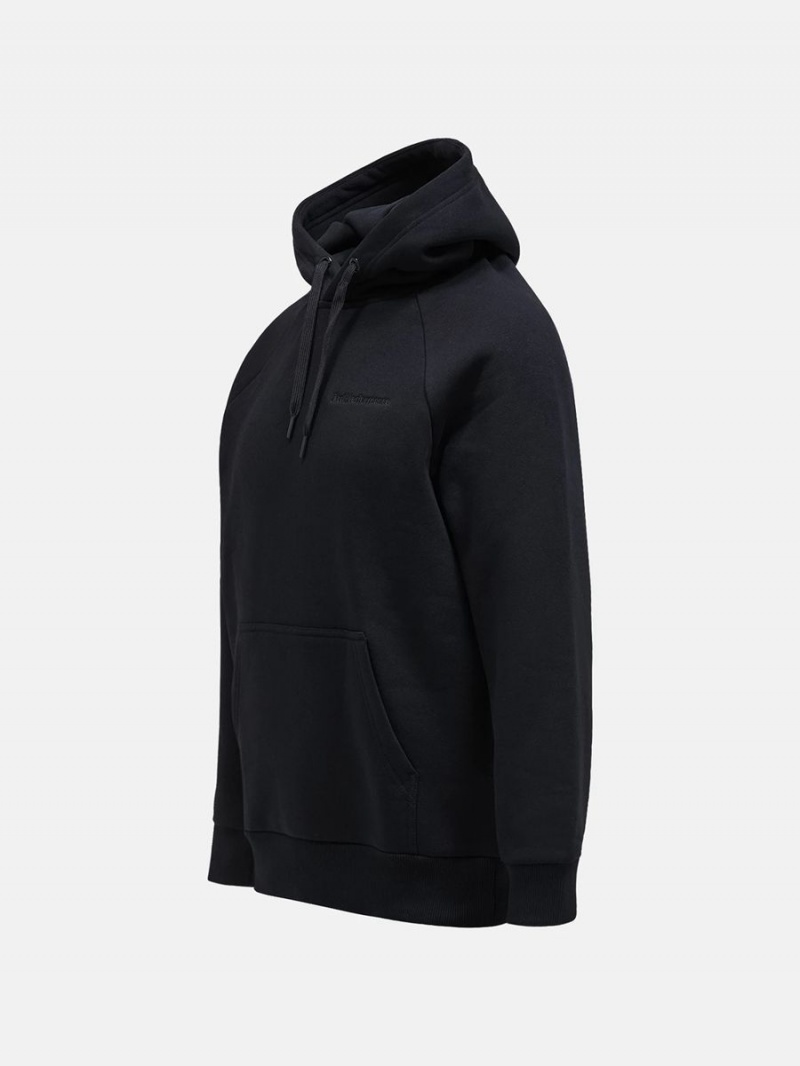 Peak Performance Original Small Logo Men's Hoodie Black | OVM21-465