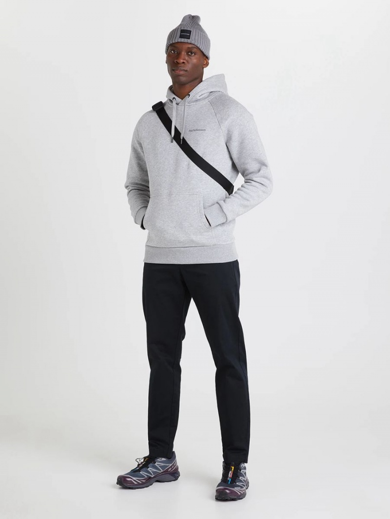 Peak Performance Original Small Logo Men's Hoodie Grey | DFI94-881