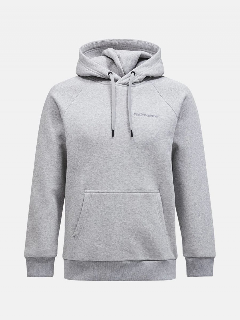 Peak Performance Original Small Logo Men\'s Hoodie Grey | DFI94-881