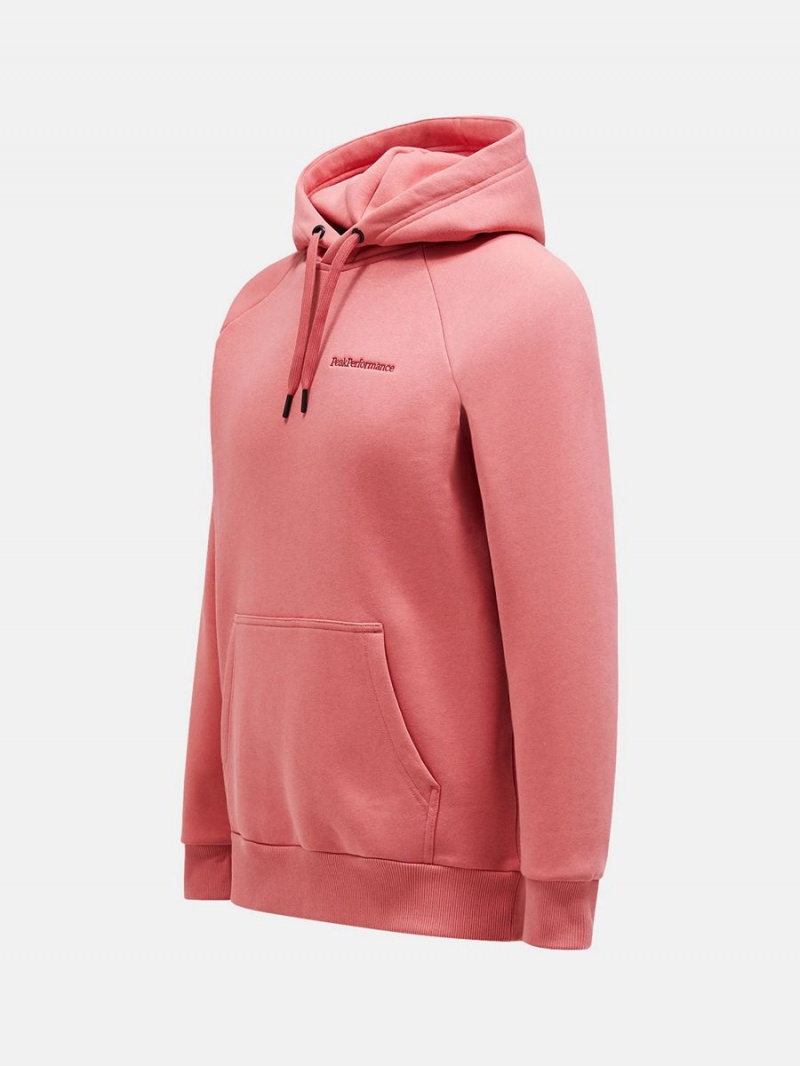 Peak Performance Original Small Logo Men's Hoodie Pink | UOU41-275