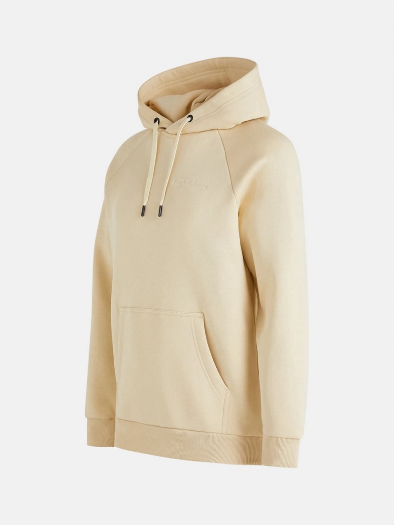 Peak Performance Original Small Logo Men's Hoodie Yellow | JDR83-447