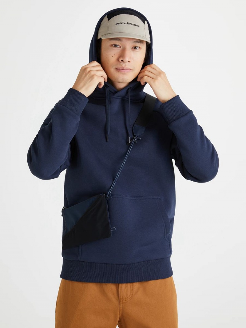 Peak Performance Original Small Logo Men's Hoodie Navy | XTM67-799