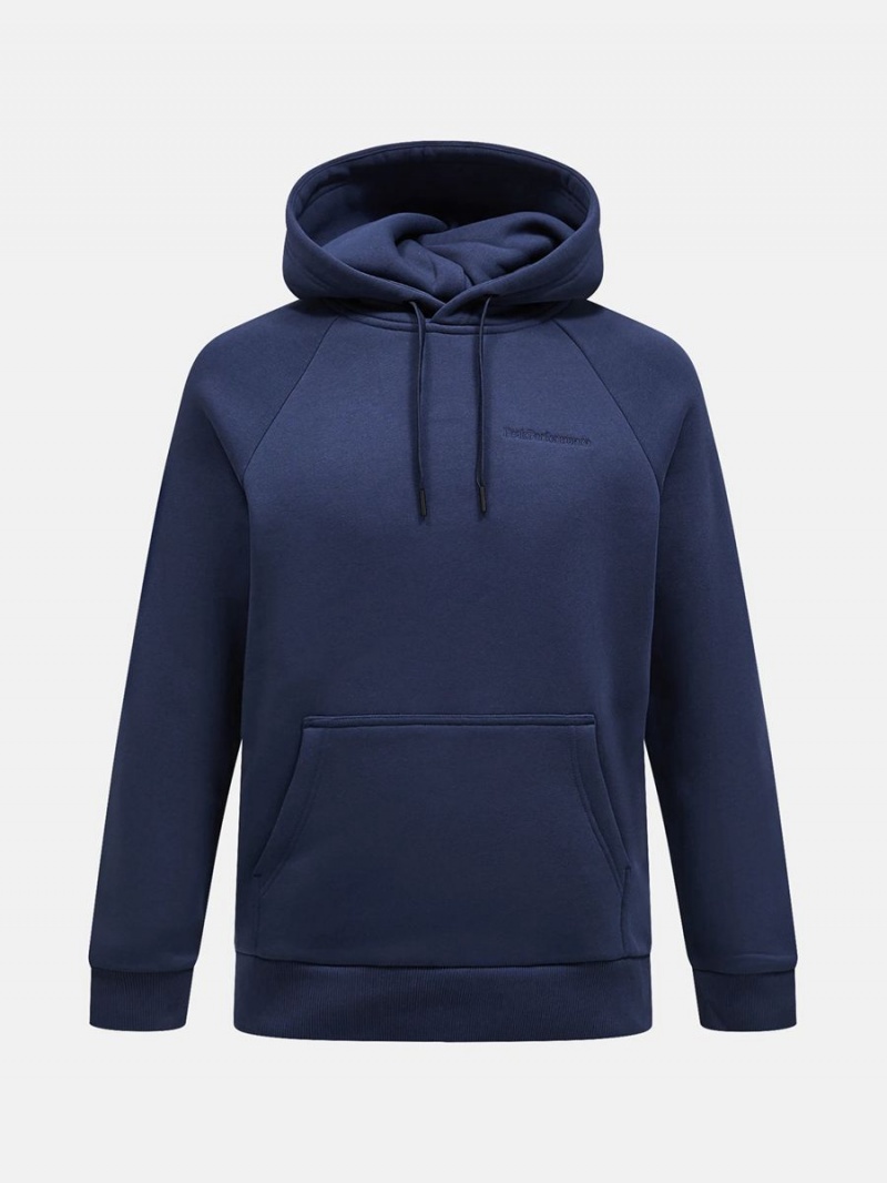 Peak Performance Original Small Logo Men\'s Hoodie Navy | XTM67-799