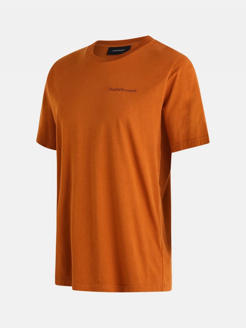 Peak Performance Original Small Logo Men's T-Shirt Orange | LVW43-728