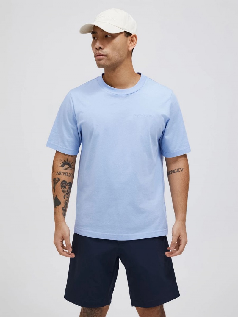 Peak Performance Original Small Logo Men's T-Shirt Blue | WPS08-361