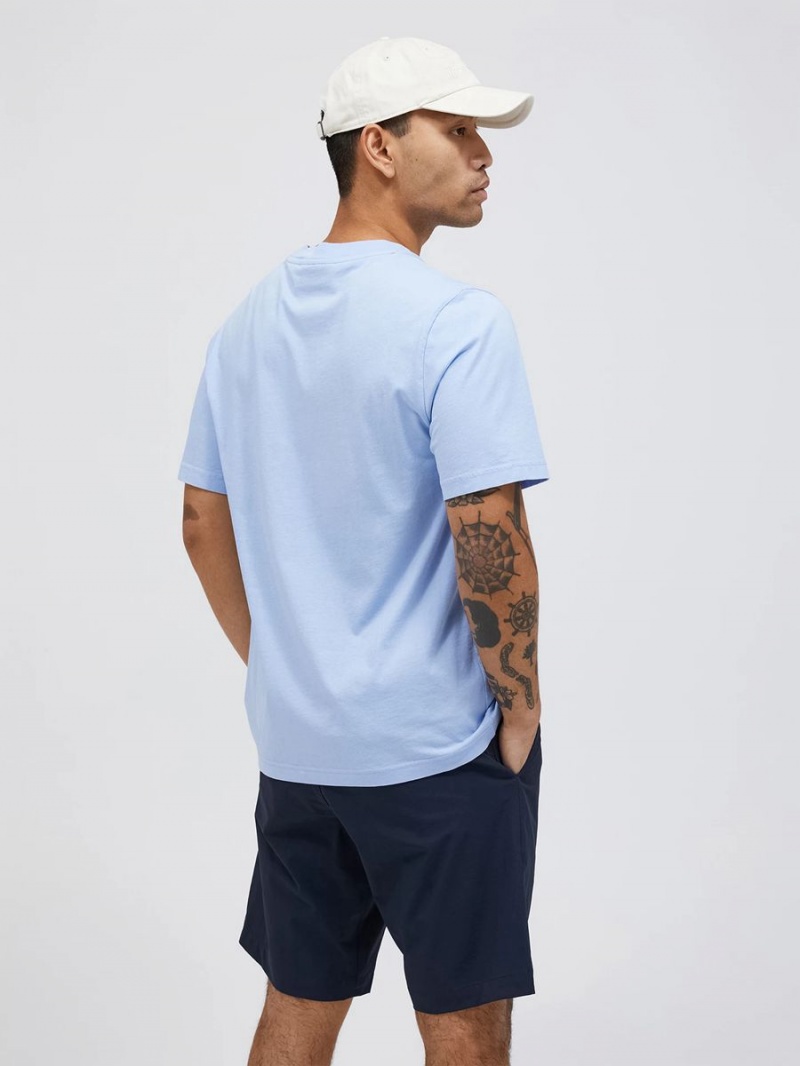 Peak Performance Original Small Logo Men's T-Shirt Blue | WPS08-361