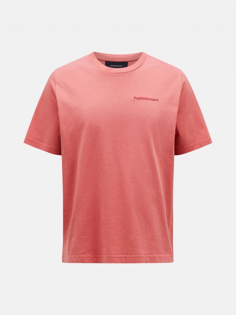 Peak Performance Original Small Logo Men's T-Shirt Pink | PZY44-901