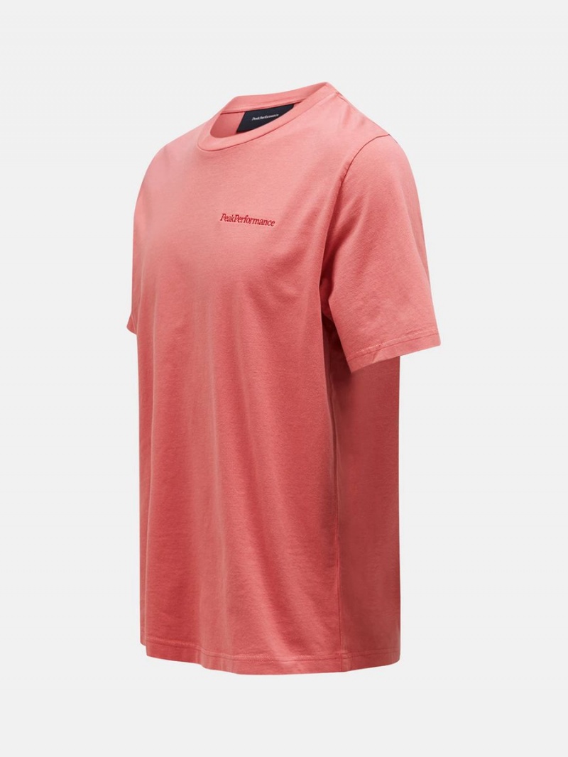 Peak Performance Original Small Logo Men's T-Shirt Pink | PZY44-901