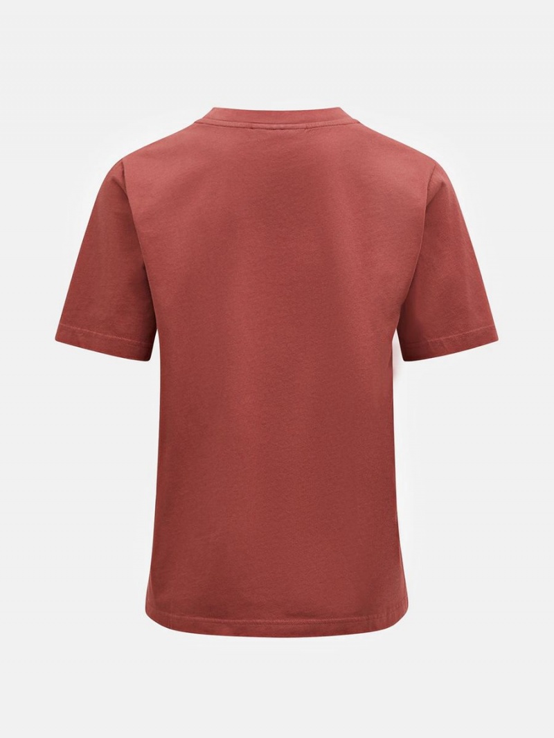 Peak Performance Original Small Logo Men's T-Shirt Burgundy | KZL68-747