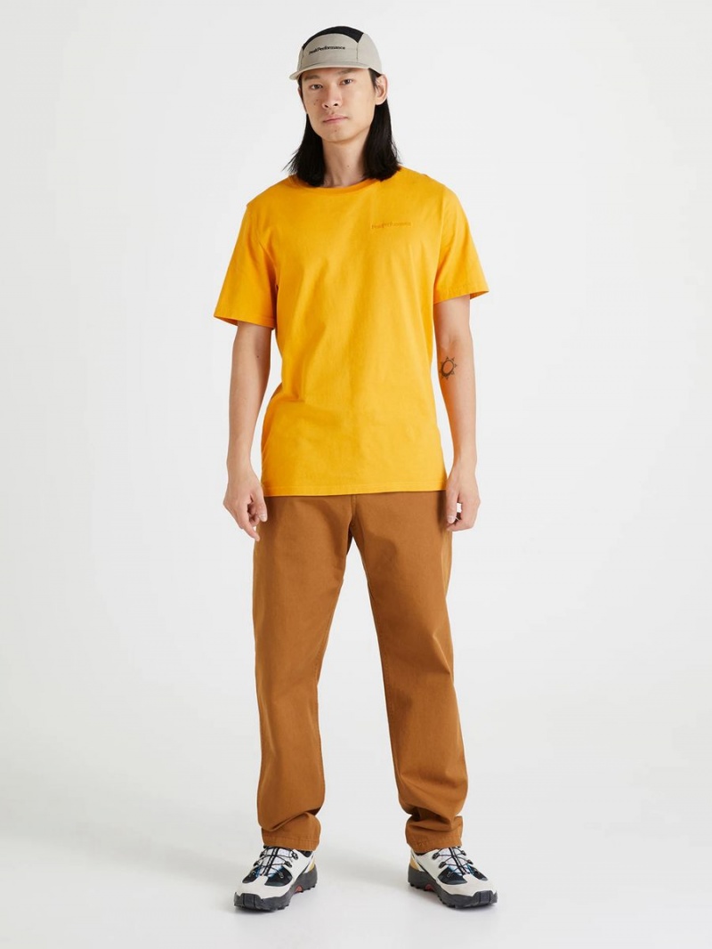 Peak Performance Original Small Logo Men's T-Shirt Yellow | MKZ23-530