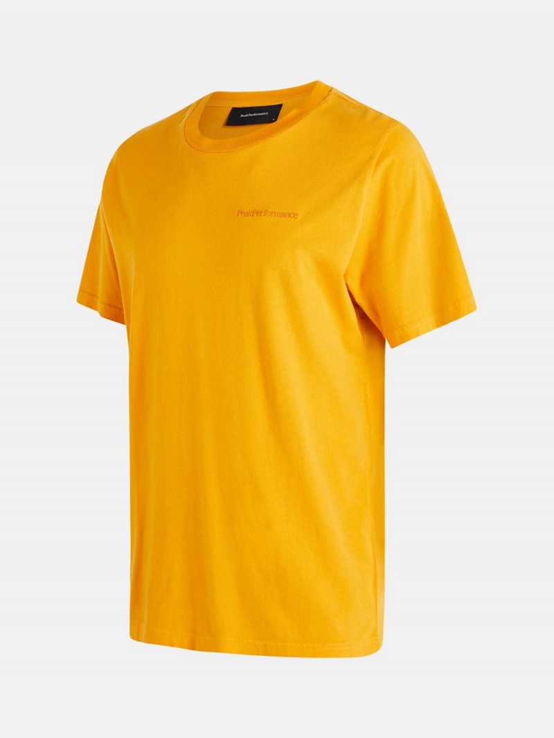 Peak Performance Original Small Logo Men's T-Shirt Yellow | MKZ23-530