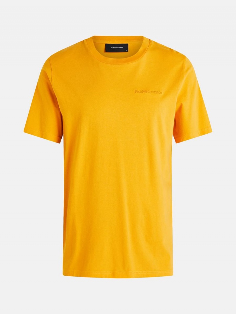 Peak Performance Original Small Logo Men\'s T-Shirt Yellow | MKZ23-530